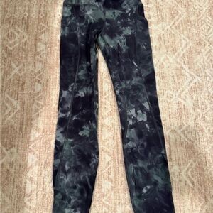 lululemon athletica align Black and Green Tie-Dye Leggings